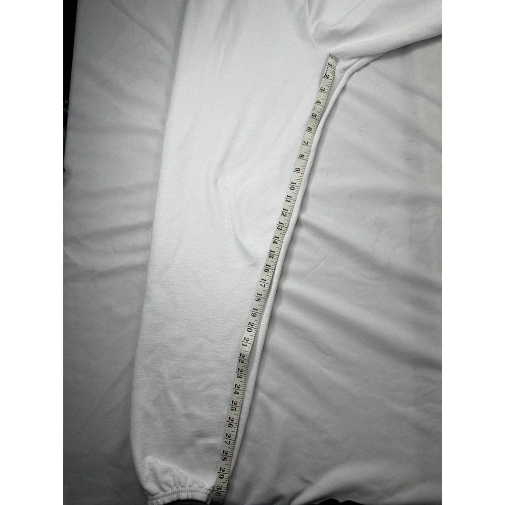 Jerzees NuBlend White Sweatpants Mens‎ Medium Elastic Waist Cuffs Fleece Joggers